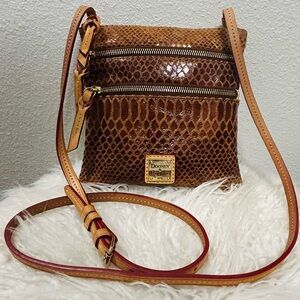 Dooney & Bourke Textured Brown Crossbody Bag Rare